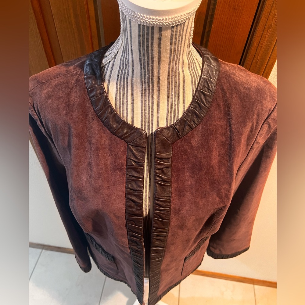 VINTAGE Suede Jacket with Leather Accents